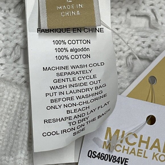 Michael Kors Sweater Womens L White Open Knit Pullover Tunic Beach Lagenlook - Picture 6 of 10